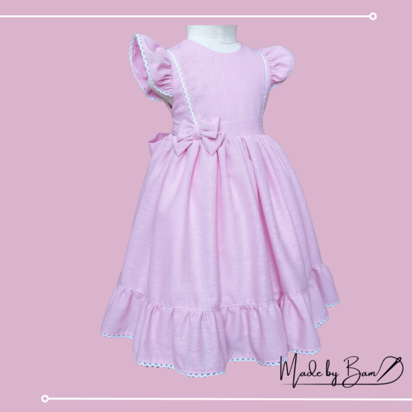 Pink Ruffle Bow Dress - Image 2