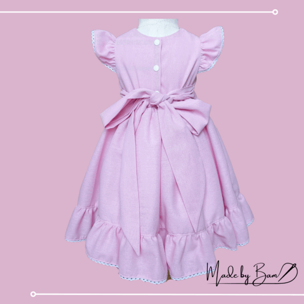 Pink Ruffle Bow Dress - Image 3
