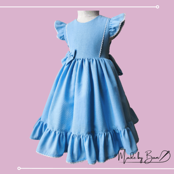 Blue Ruffle Bow Dress - Image 2