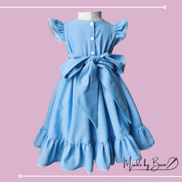 Blue Ruffle Bow Dress - Image 3